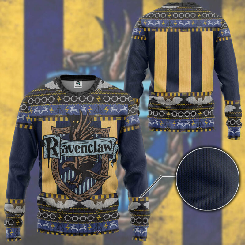 3D H.P Ravenclaw Ugly Christmas Ver 3 Custom Ugly Sweater