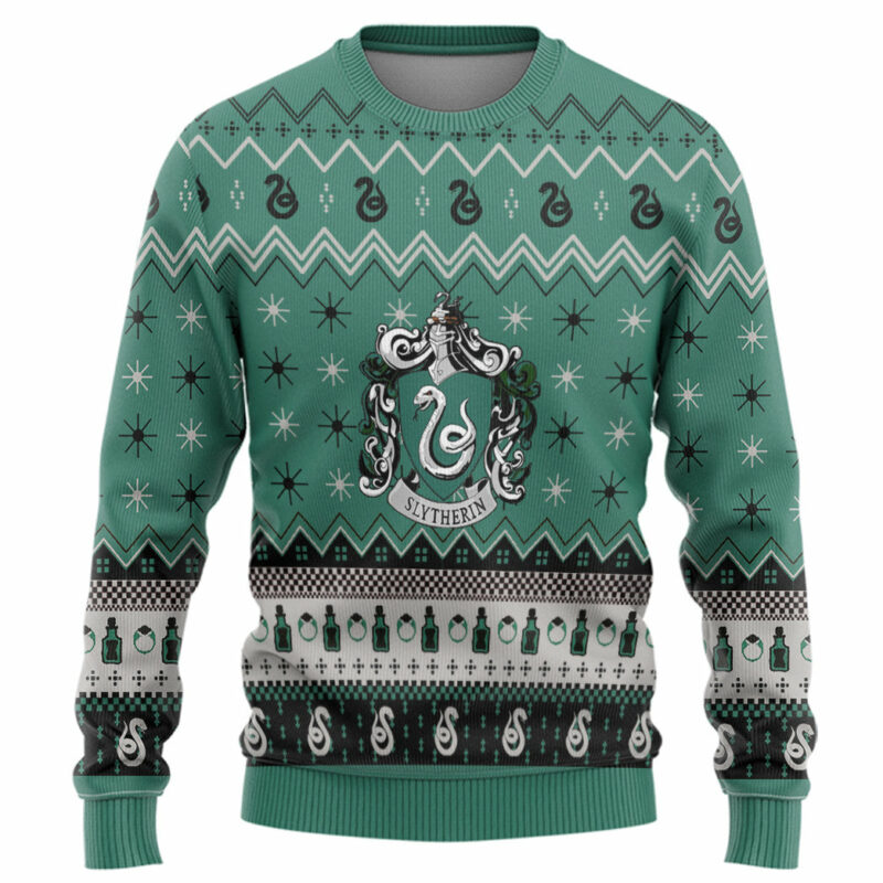 3D H.P Slytherin Holiday Ugly Christmas Custom Ugly Sweater