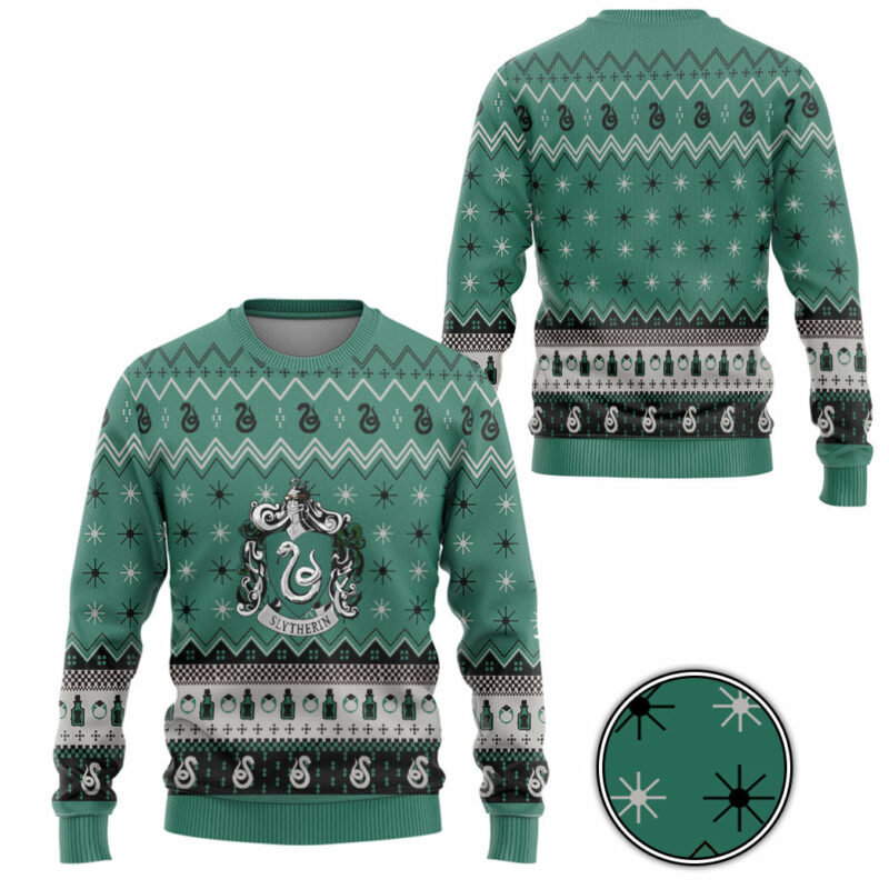 3D H.P Slytherin Holiday Ugly Christmas Custom Ugly Sweater