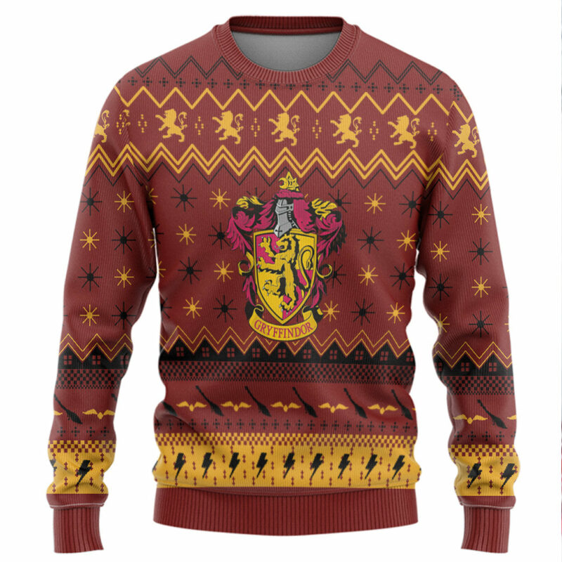 3D H.P Gryffindor Holiday Ugly Christmas Custom Ugly Sweater