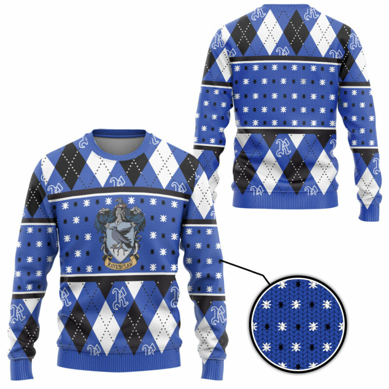 3D H.P Ravenclaw Crest Holiday Ugly Christmas Custom Ugly Sweater