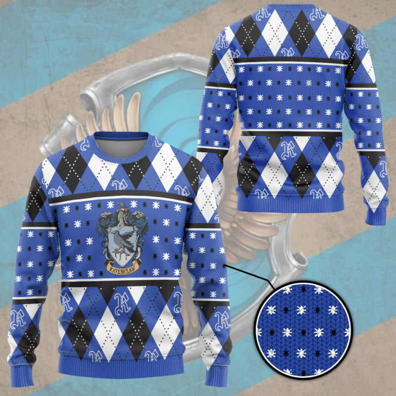 3D H.P Ravenclaw Crest Holiday Ugly Christmas Custom Ugly Sweater