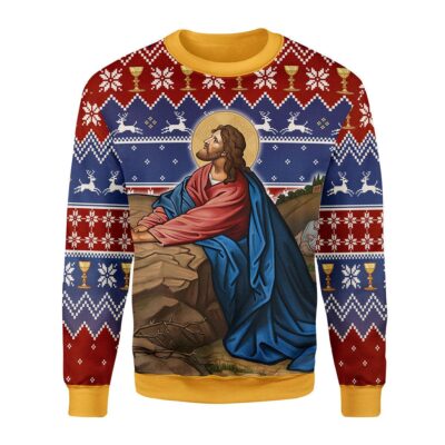 Prayer in the Garden Artwork Christmas Sweater