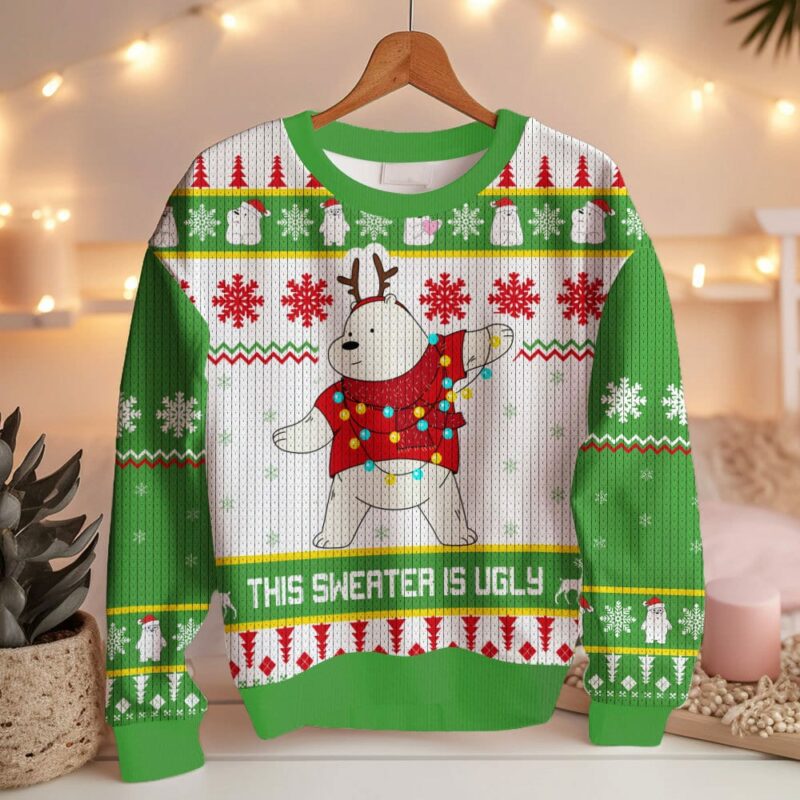 Ice Bear Wearing Sweater Christmas Ugly Sweater