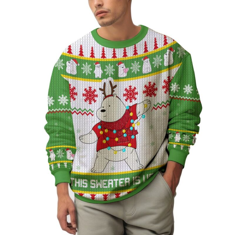 Ice Bear Wearing Sweater Christmas Ugly Sweater