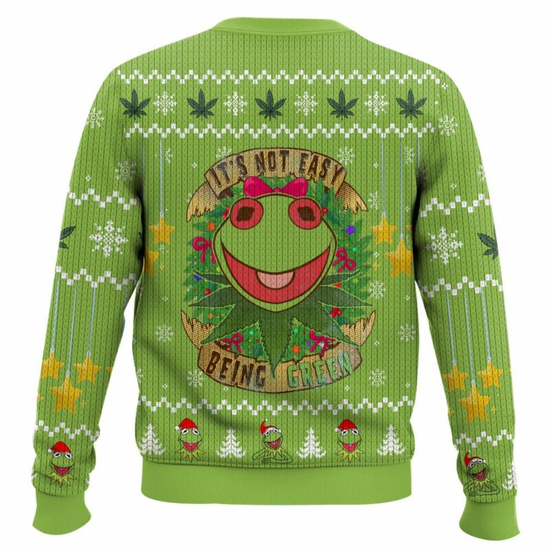 "It's not easy being Green" 420 Frog Christmas Ugly Sweater