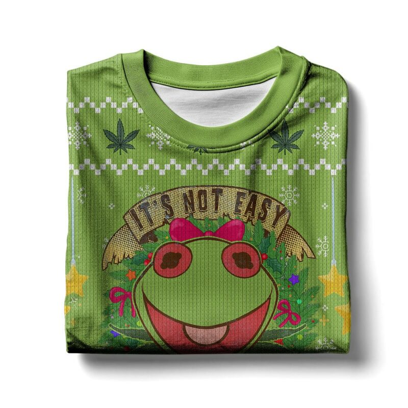 "It's not easy being Green" 420 Frog Christmas Ugly Sweater