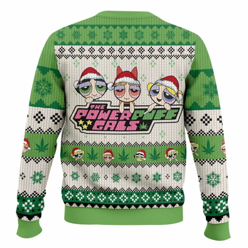 The Nauty Power Puff Girls 420 Christmas Ugly Sweater