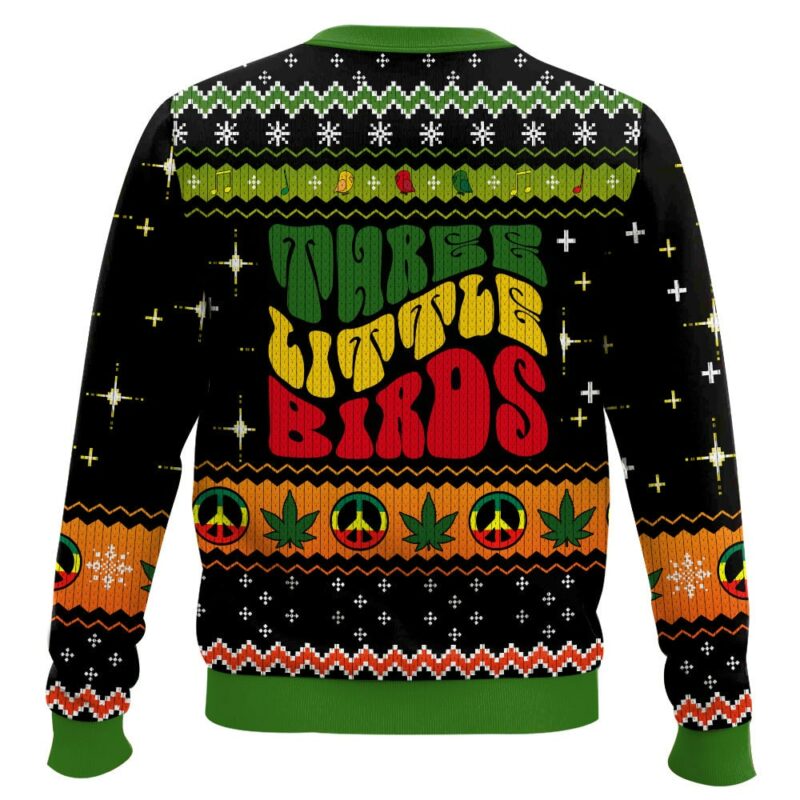 Bob Marley 420 Three Little Birds Christmas Ugly Sweater