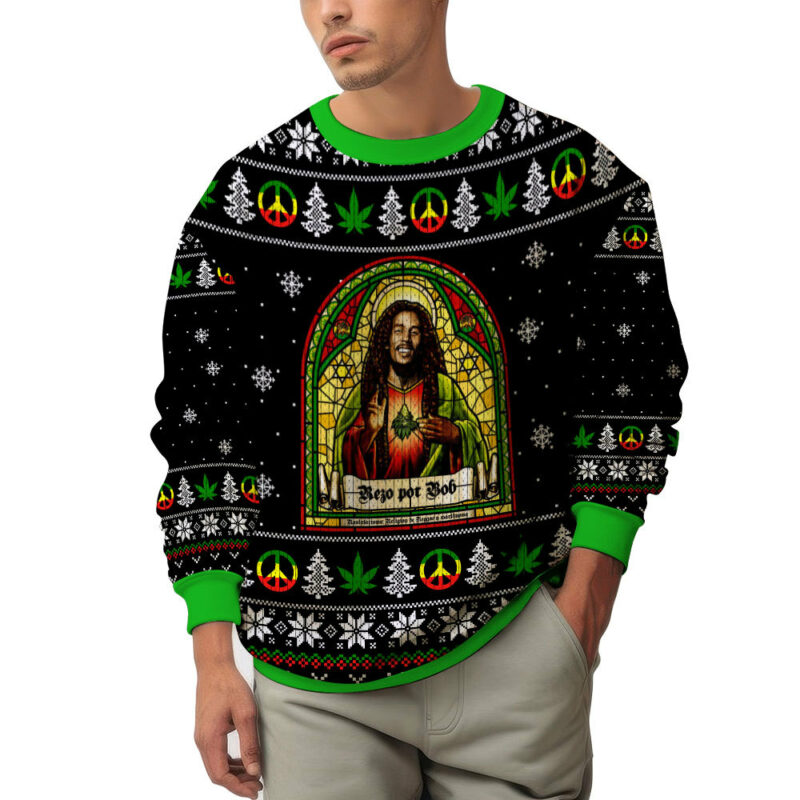 Bob Marley Marijuana Jesus Christmas Ugly Sweater