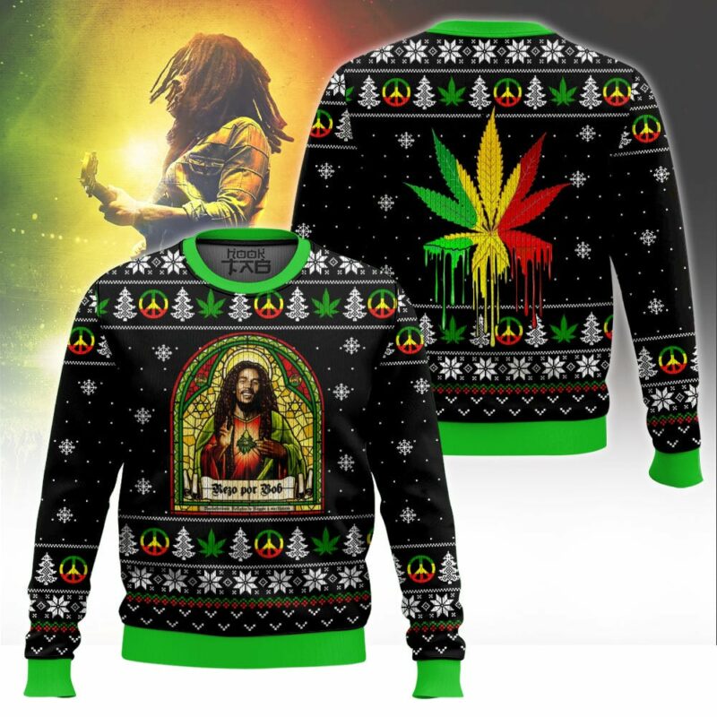 Bob Marley Marijuana Jesus Christmas Ugly Sweater