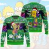 The Simpsons family Brat chilling 420 Christmas Ugly Sweater