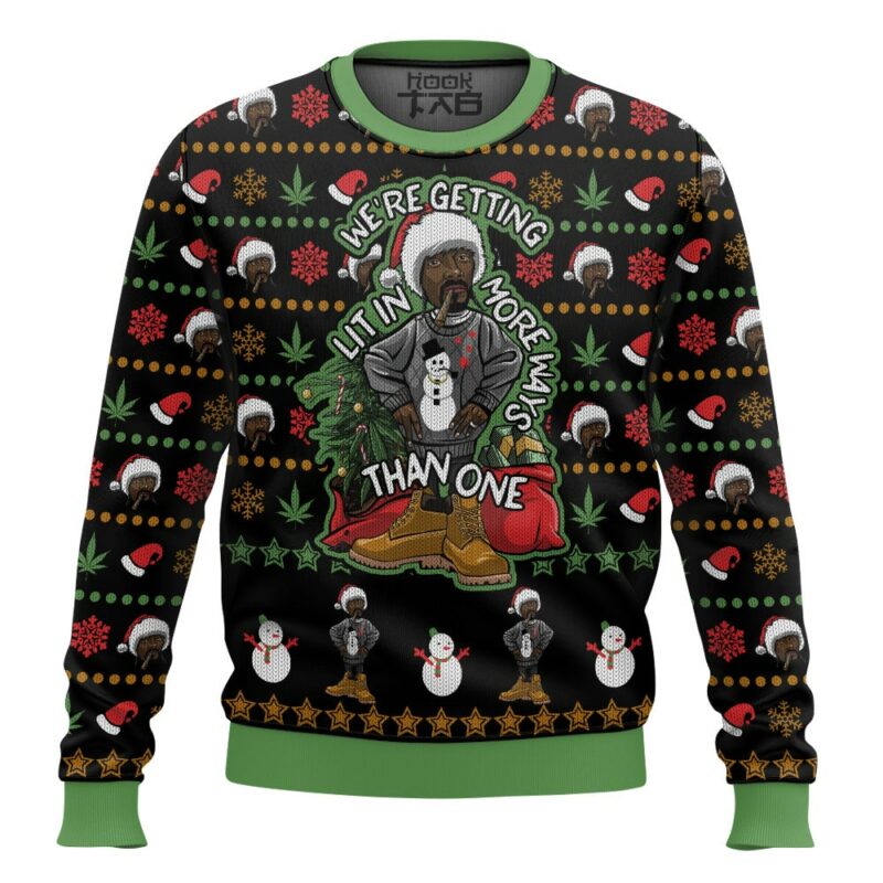 Snoop Dogg "This holiday season, we’re getting lit in more ways than one" Christmas 420 Ugly Sweater