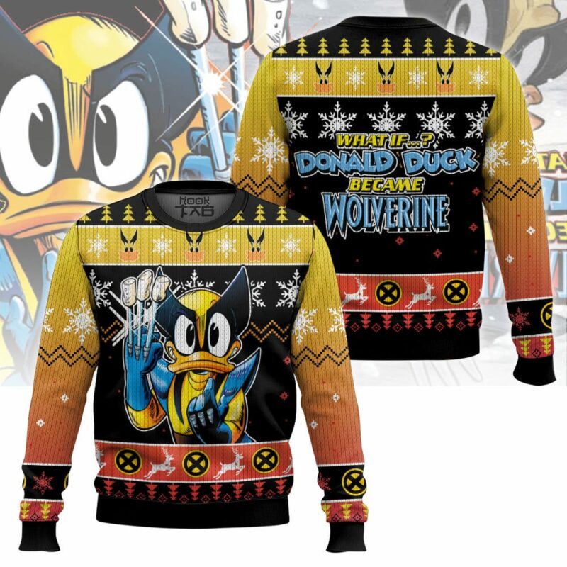 What if, Donal Duck Became Wolverine Ugly Sweater