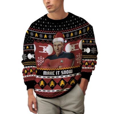 Captain Picard, Star Strek "Gimme some Snow" Christmas Ugly Sweater