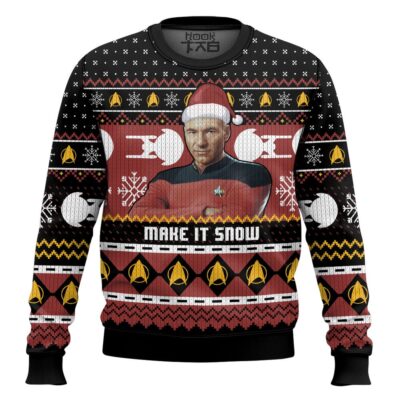 Captain Picard, Star Strek "Gimme some Snow" Christmas Ugly Sweater