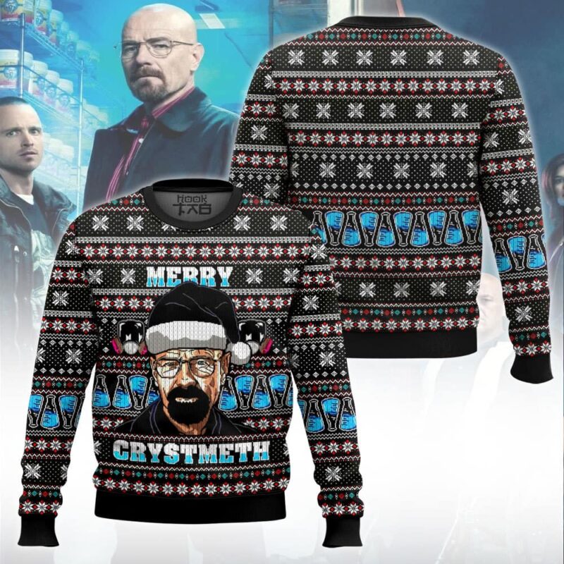 Breaking Bad Walter White "Merry Crystmeth" Ugly Christmas Sweater