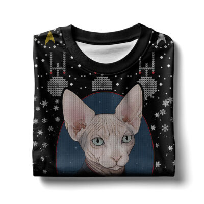 Star Strek the Cat "Make it Meow" Christmas Ugly Sweater