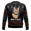 Star Strek the Cat "Make it Meow" Christmas Ugly Sweater