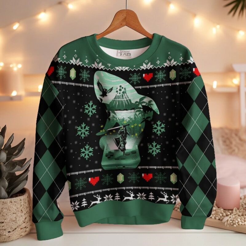 Link the Legend of Zelda Awakens Hero Ugly Sweater