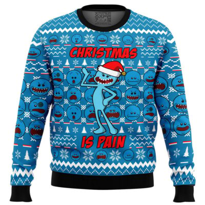 Christmas is Pain Mr. Meeseeks in Rick and Morty's Ugly Christmas Sweater