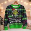 Grinch Smoked all the Who Hash Christmas 420 Ugly Sweater