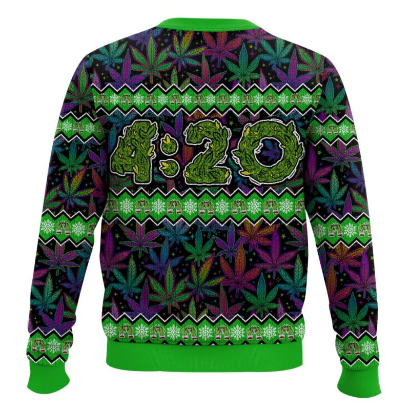 Grinch Smoked all the Who Hash Christmas 420 Ugly Sweater