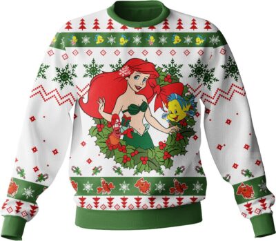 Ariel The little mermaid Disney Princess Christmas Ugly Sweater