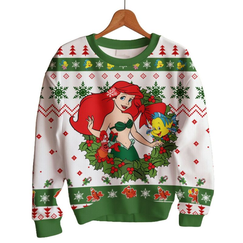 Ariel The little mermaid Disney Princess Christmas Ugly Sweater