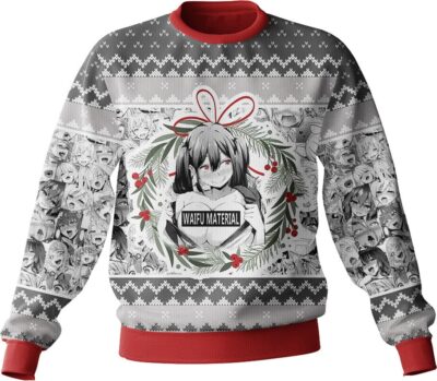 Waifu Material Christmas Ugly Sweater