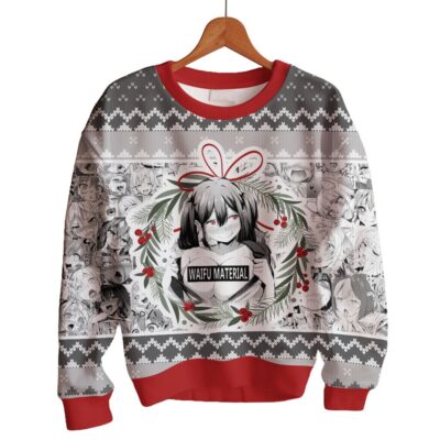 Waifu Material Christmas Ugly Sweater