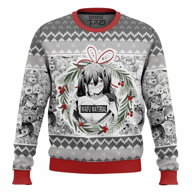 Waifu Material Christmas Ugly Sweater