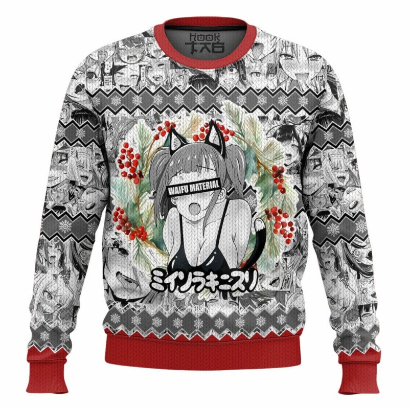 Waifu Material Ahegao Ugly Sweater