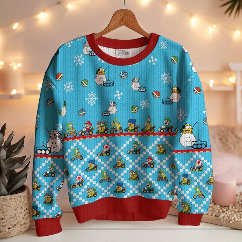 Mario Kart "Let's Race" Christmas Ugly Sweater