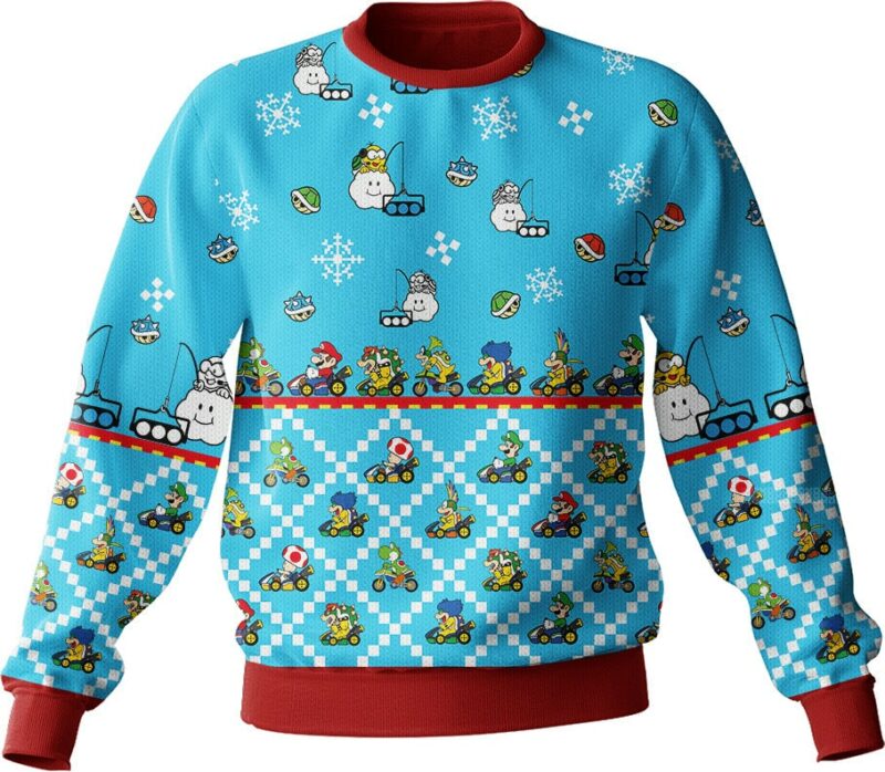 Mario Kart "Let's Race" Christmas Ugly Sweater