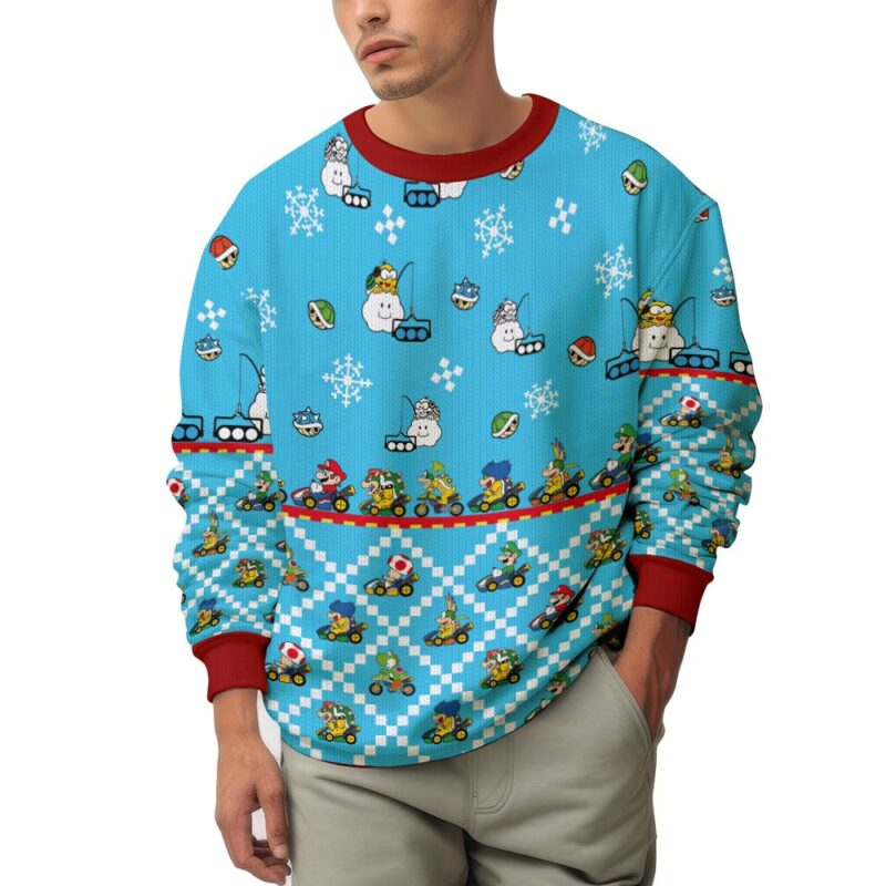 Mario Kart "Let's Race" Christmas Ugly Sweater