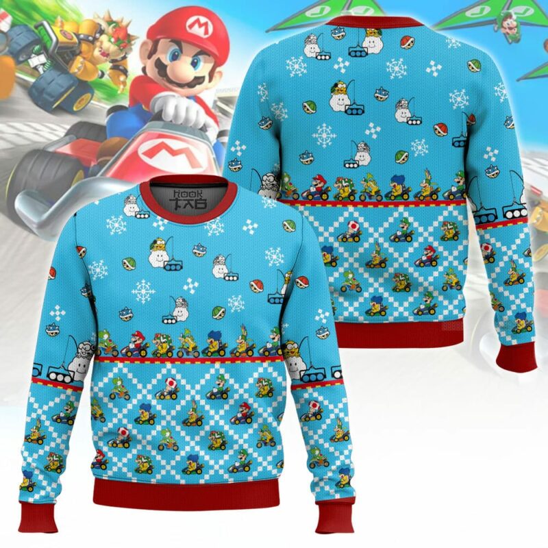 Mario Kart "Let's Race" Christmas Ugly Sweater