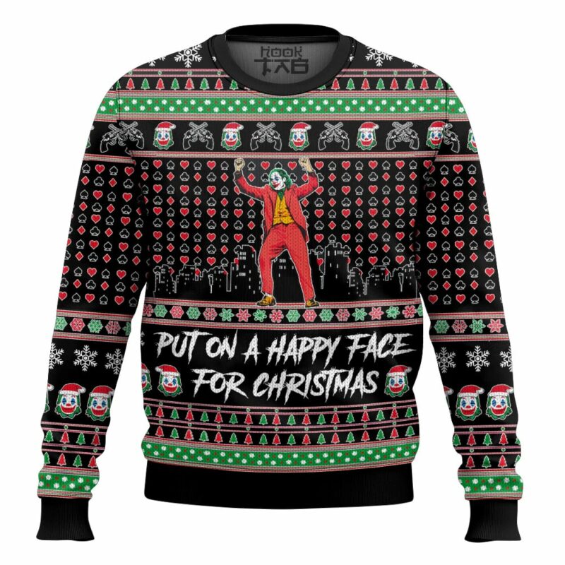 Joker "Put on a happy face for Christmas" Ugly Sweater