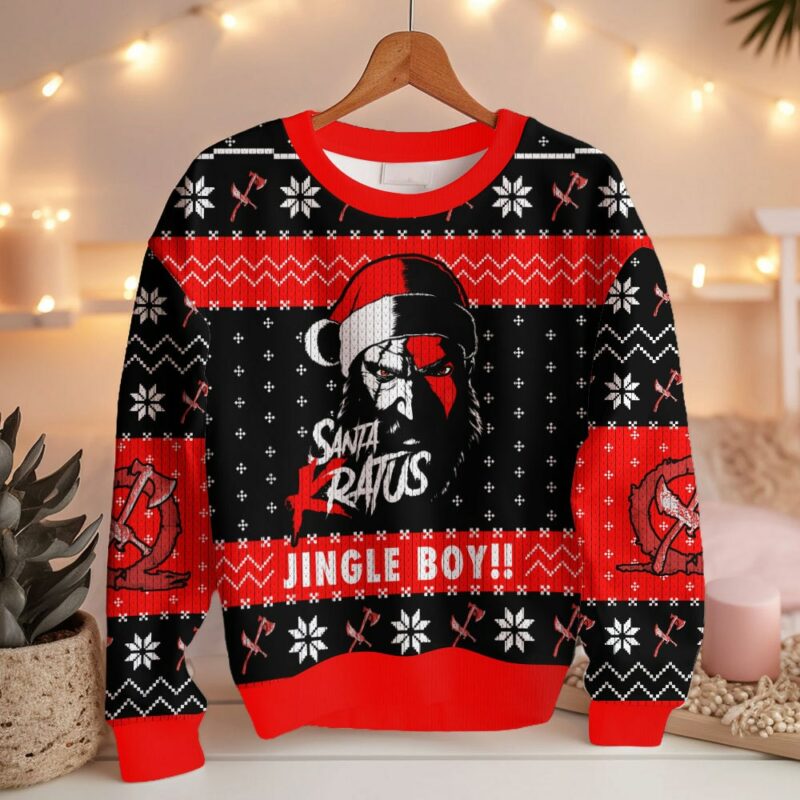 SantaKatus Jingle Boy!!, God of the war Christmas Ugly Sweater