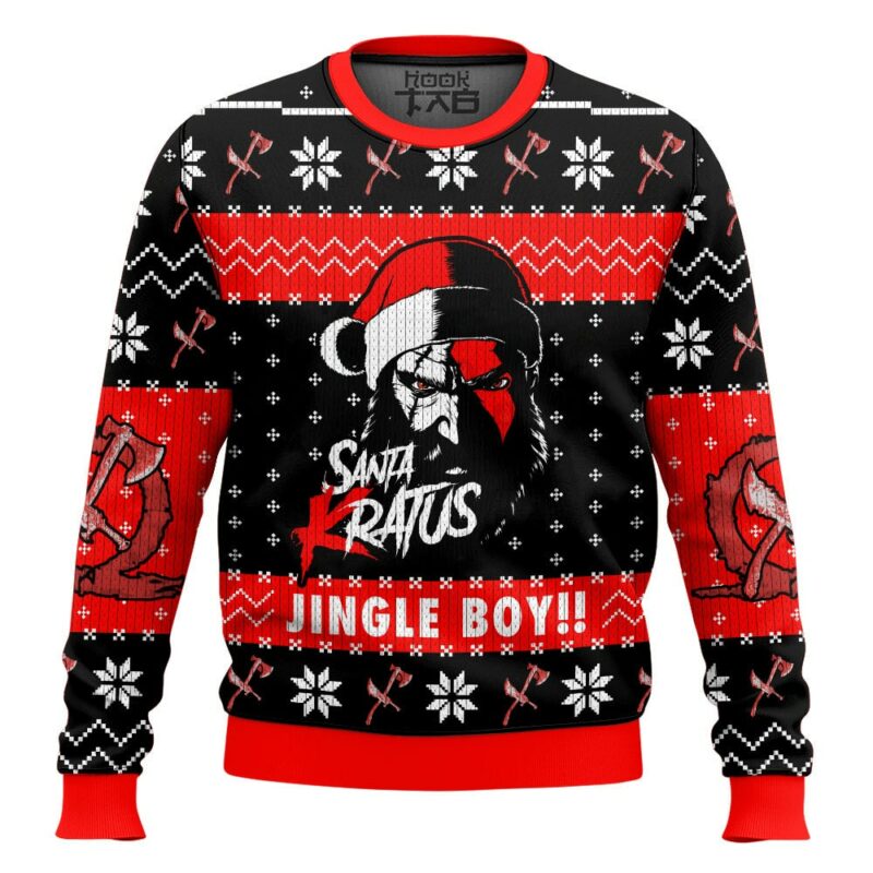 SantaKatus Jingle Boy!!, God of the war Christmas Ugly Sweater