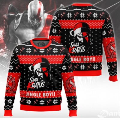 SantaKatus Jingle Boy!!, God of the war Christmas Ugly Sweater