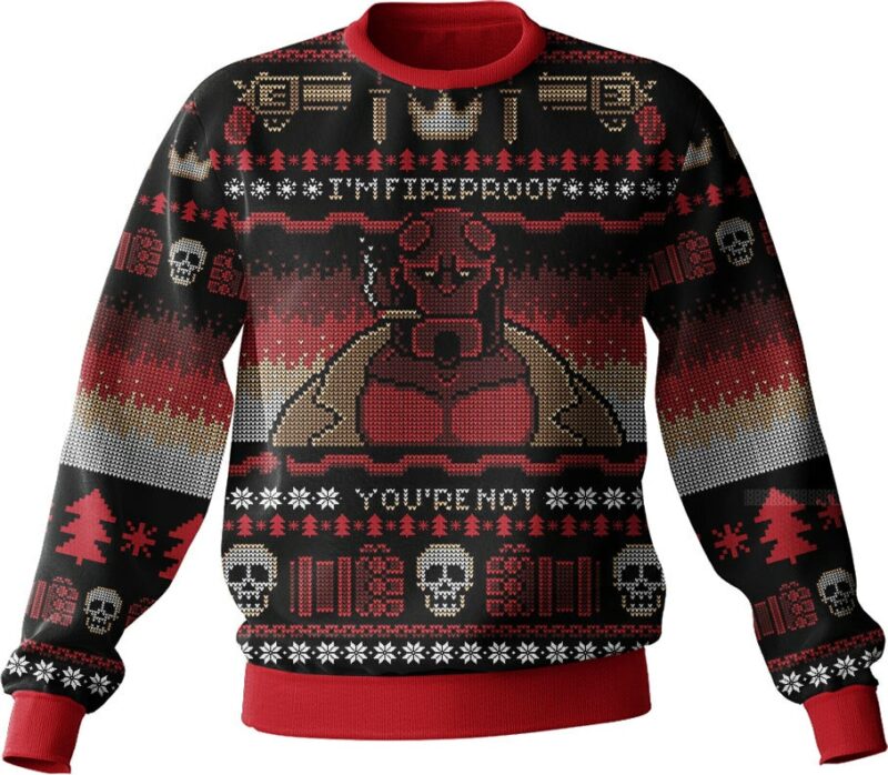 Hellboy Fireproof Christmas Ugly Sweater