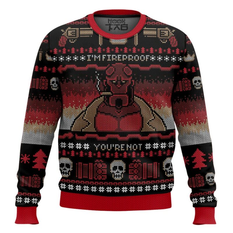 Hellboy Fireproof Christmas Ugly Sweater