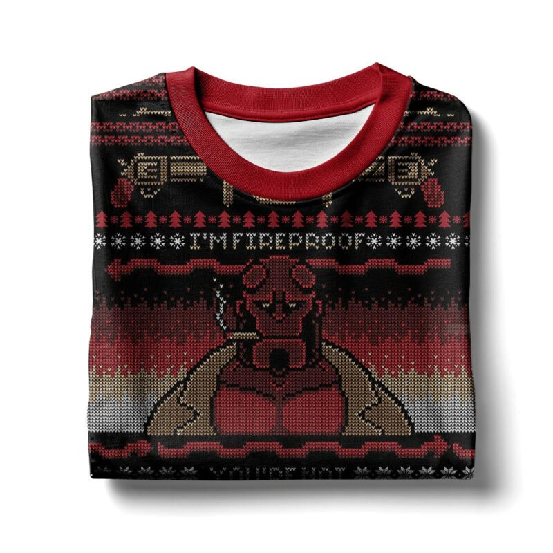 Hellboy Fireproof Christmas Ugly Sweater