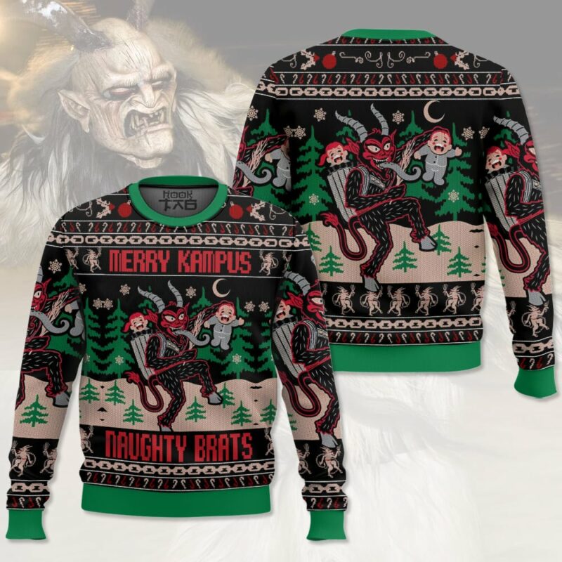 Merry Krampus Naughty Brats Christmas Ugly Sweater