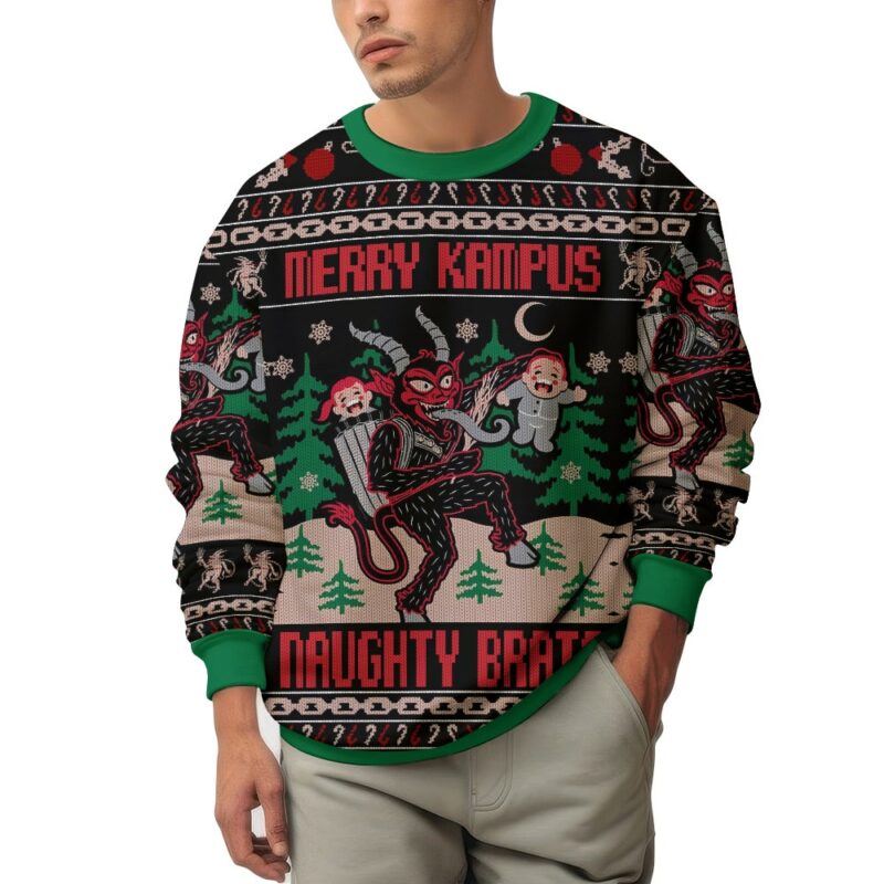 Merry Krampus Naughty Brats Christmas Ugly Sweater