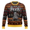 Lord of the Ring, You shall not peek at your Presents Christmas Ugly Sweater