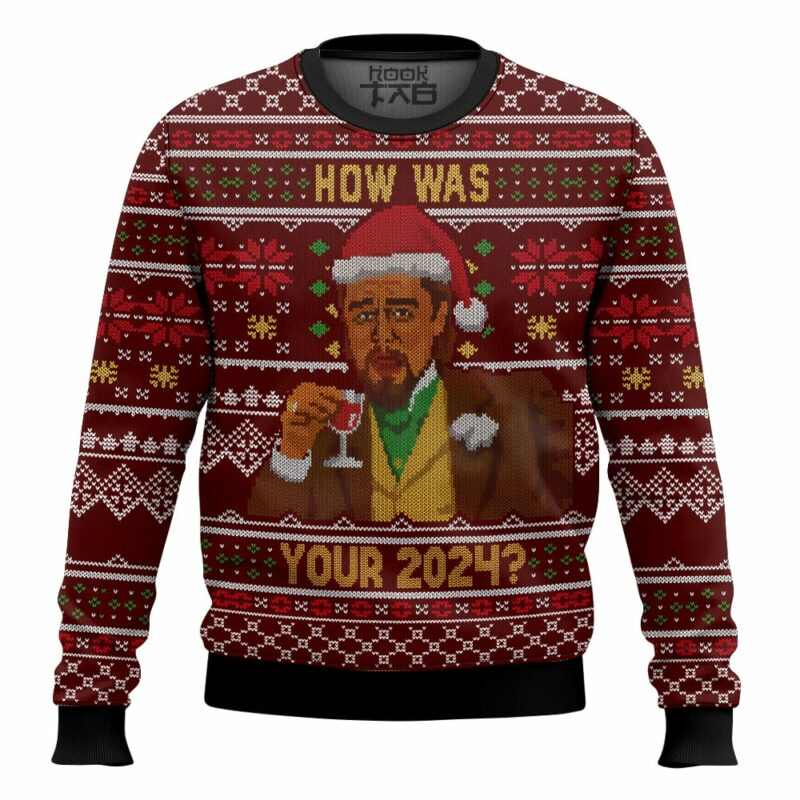 Leonardo DiCaprio meme "How was your 2024?" Christmas Ugly Sweater