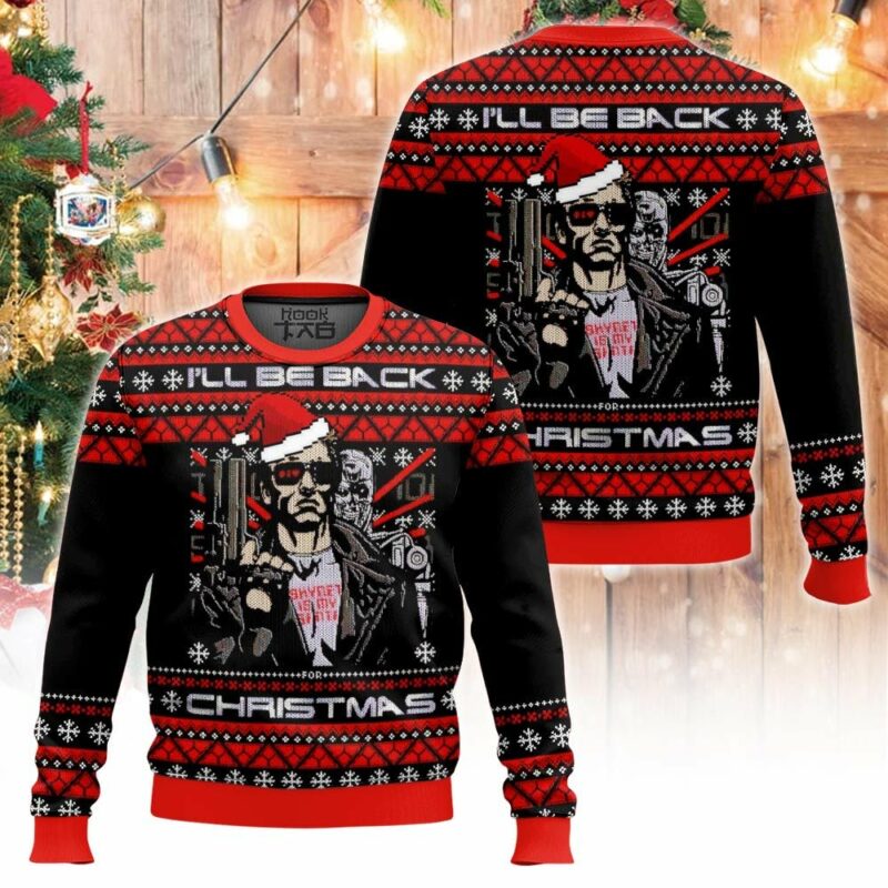 Terminator "I'll Be Back", A Very Cyber Christmas Ugly Sweater