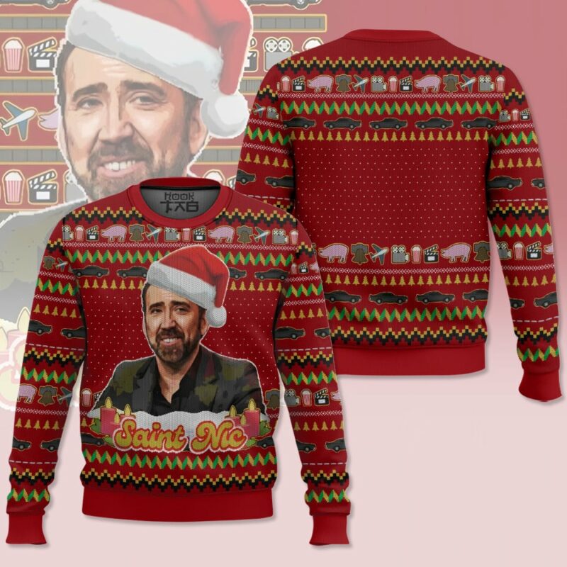 Nicolas Cage, Jolly Old Saint Nic, Christmas Ugly Sweater